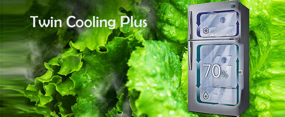طراوت و تازگی مواد با سیستم خنک کننده Twin Cooling Plus